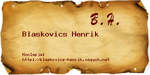 Blaskovics Henrik névjegykártya