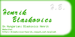 henrik blaskovics business card